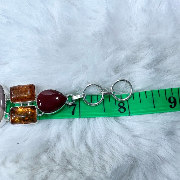 Mookaite Jasper 925 Large Gemstone Necklace & Bracelet - Picture 9 of 10